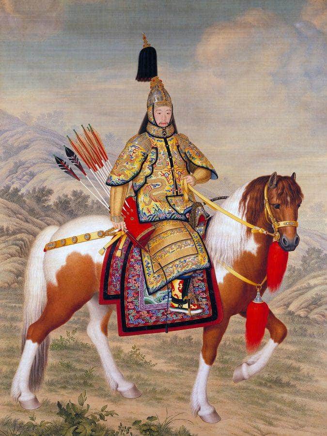 The Qianlong Emperor In Ceremonial Armour 1758 By Giuseppe Castiglione Fine Art Print