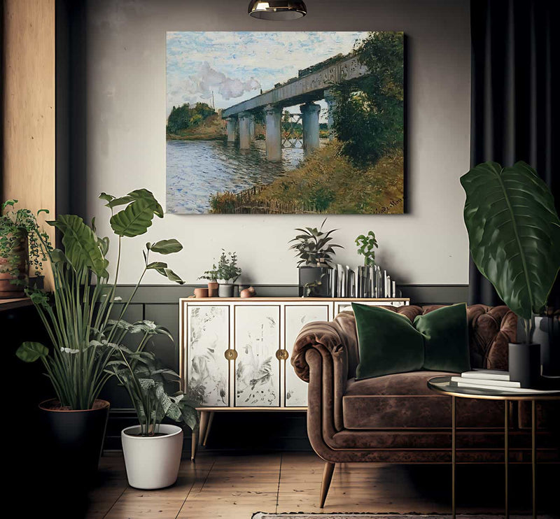 The Railway Bridge Argenteuil By Claude Monet Fine Art Print
