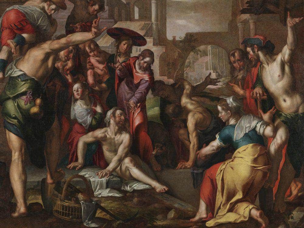 The Raising Of Lazarus By Joachim Wtewael Fine Art Print