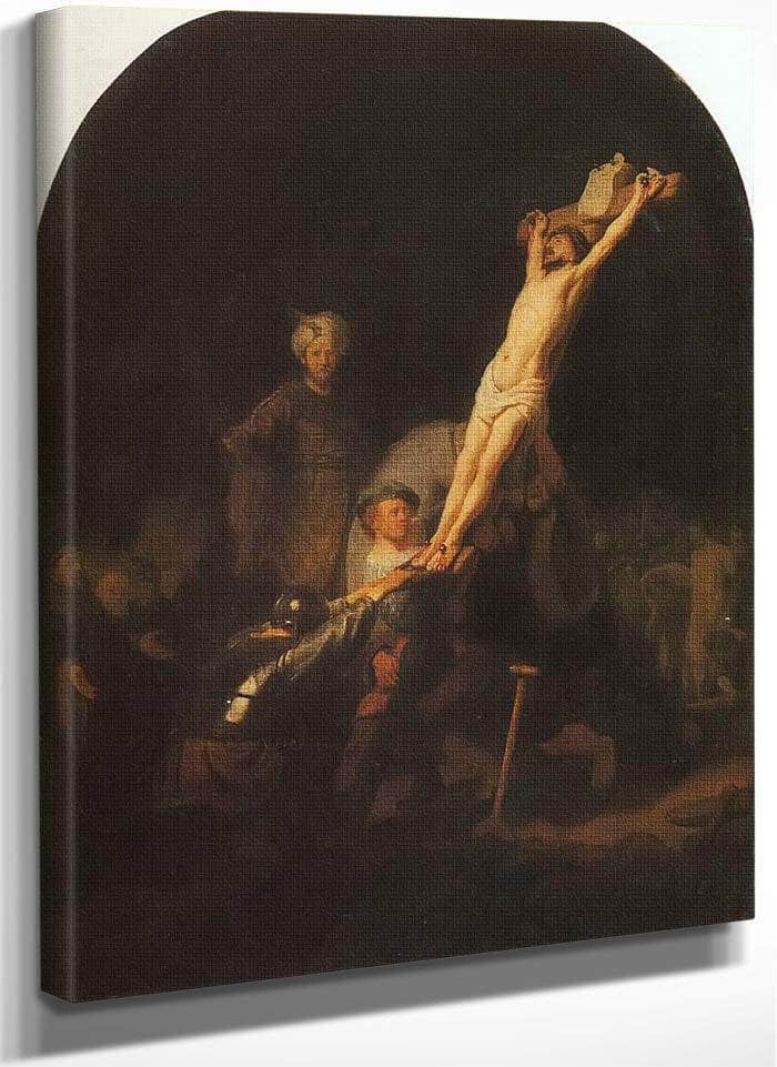 The Raising Of The Cross By Rembrandt Fine Art Print