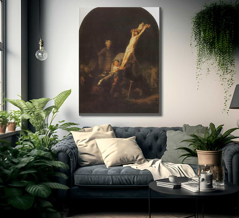 The Raising Of The Cross By Rembrandt Fine Art Print