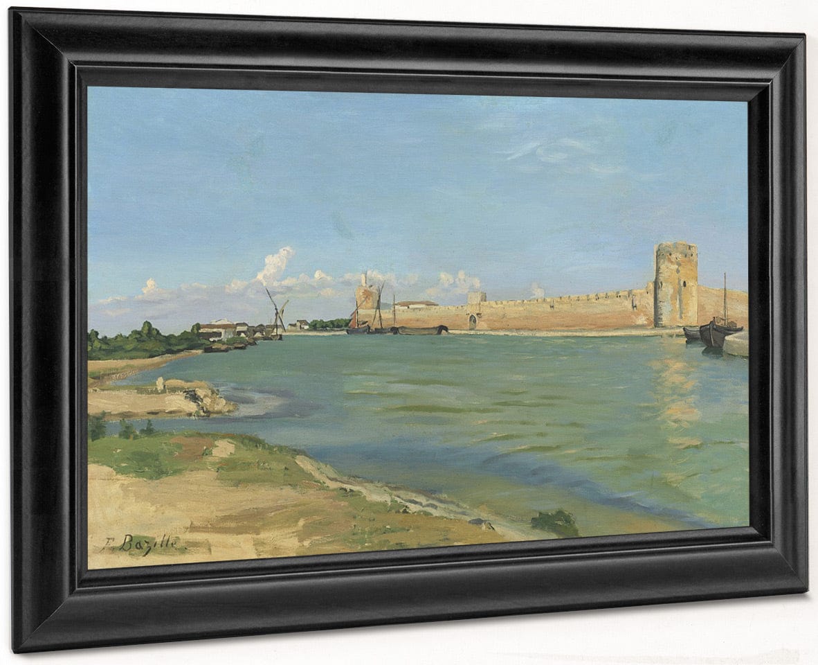 The Ramparts At Aigues Mortes By Frederic Bazille Fine Art Print