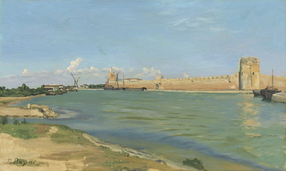 The Ramparts At Aigues Mortes By Frederic Bazille Fine Art Print