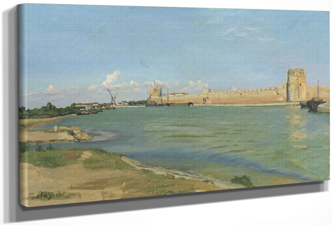 The Ramparts At Aigues Mortes By Frederic Bazille Fine Art Print
