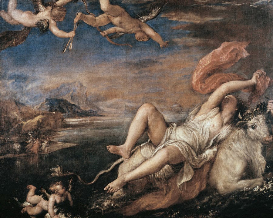 The Rape Of Europa By Titian Fine Art Print
