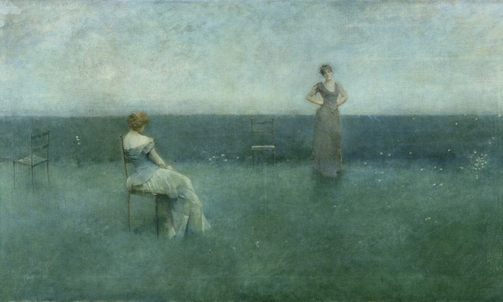 The Recitation By Thomas Wilmer Dewing Fine Art Print