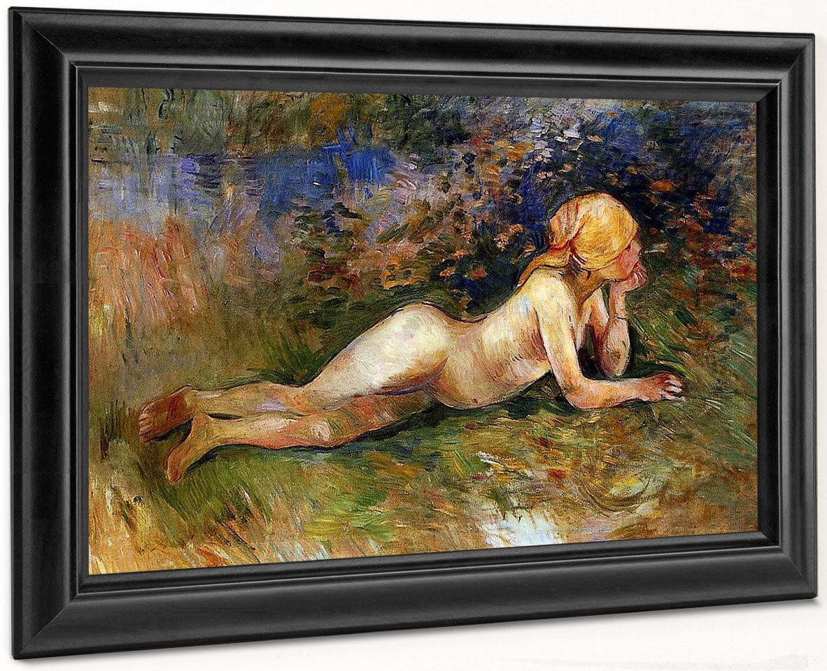 The Reclining Shepherdess 1891 Oil On Canvas Private Collection By Berthe Morisot Fine Art Print