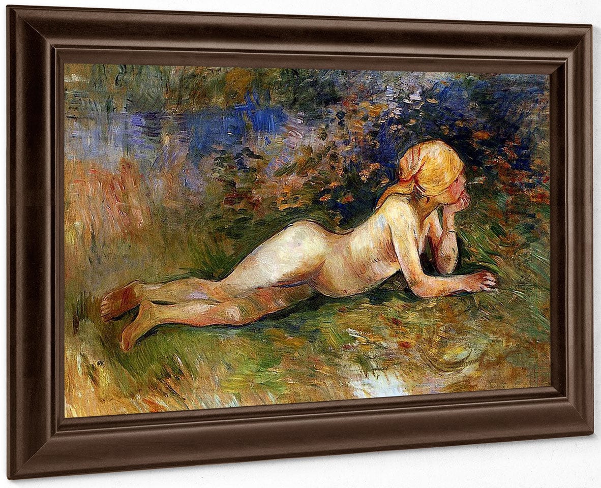 The Reclining Shepherdess 1891 Oil On Canvas Private Collection By Berthe Morisot Fine Art Print