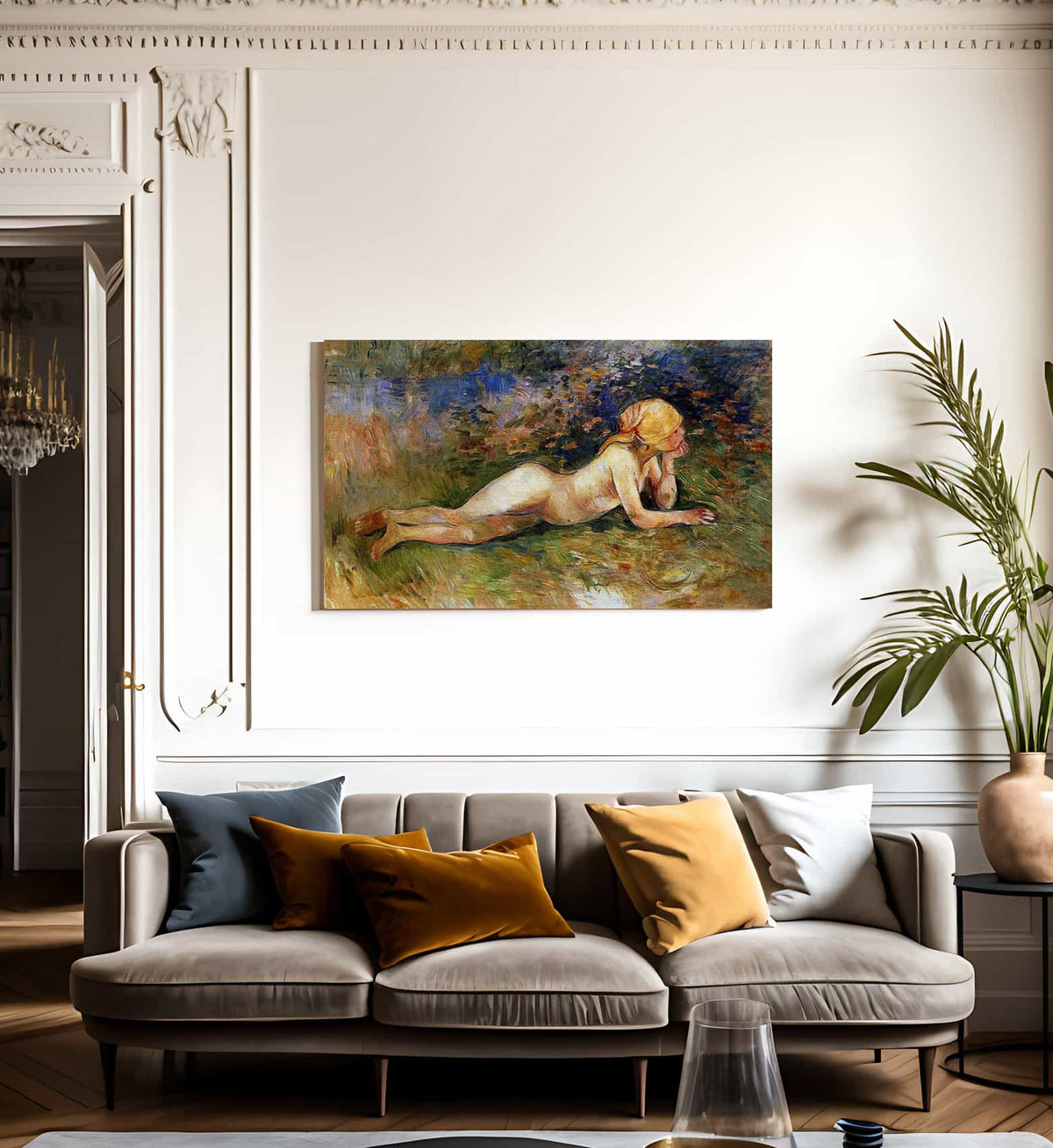 The Reclining Shepherdess 1891 Oil On Canvas Private Collection By Berthe Morisot Fine Art Print