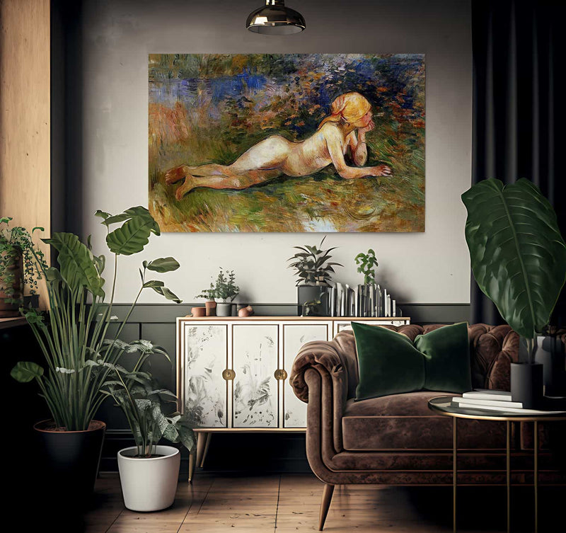 The Reclining Shepherdess 1891 Oil On Canvas Private Collection By Berthe Morisot Fine Art Print