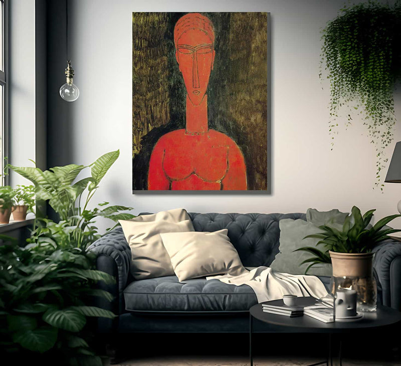 The Red Bust 1913 By Amedeo Modigliani Fine Art Print