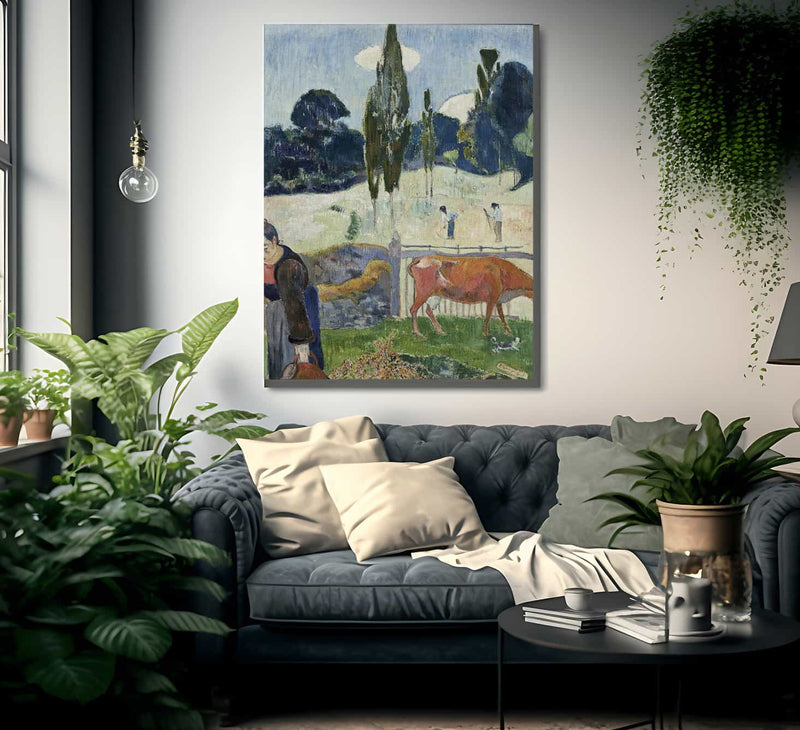 The Red Cow By Eugene Henri Paul Gauguin Fine Art Print