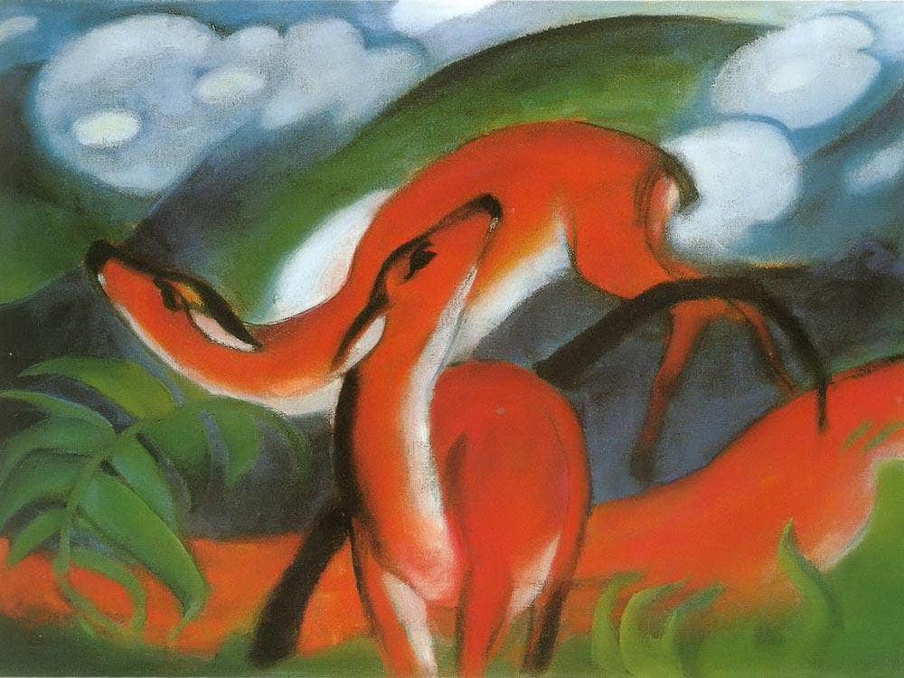 The Red Deer Ii By Franz Marc Fine Art Print