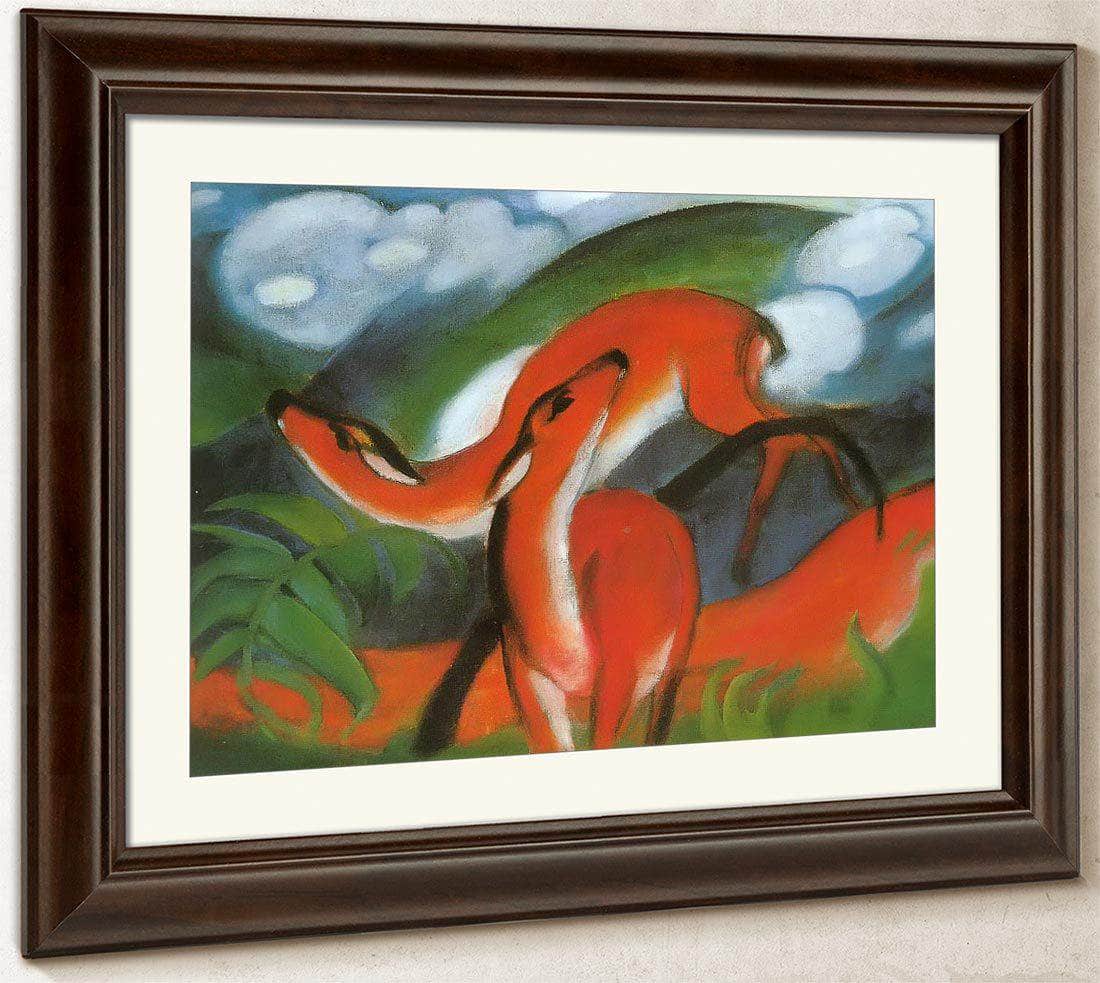 The Red Deer Ii By Franz Marc Fine Art Print