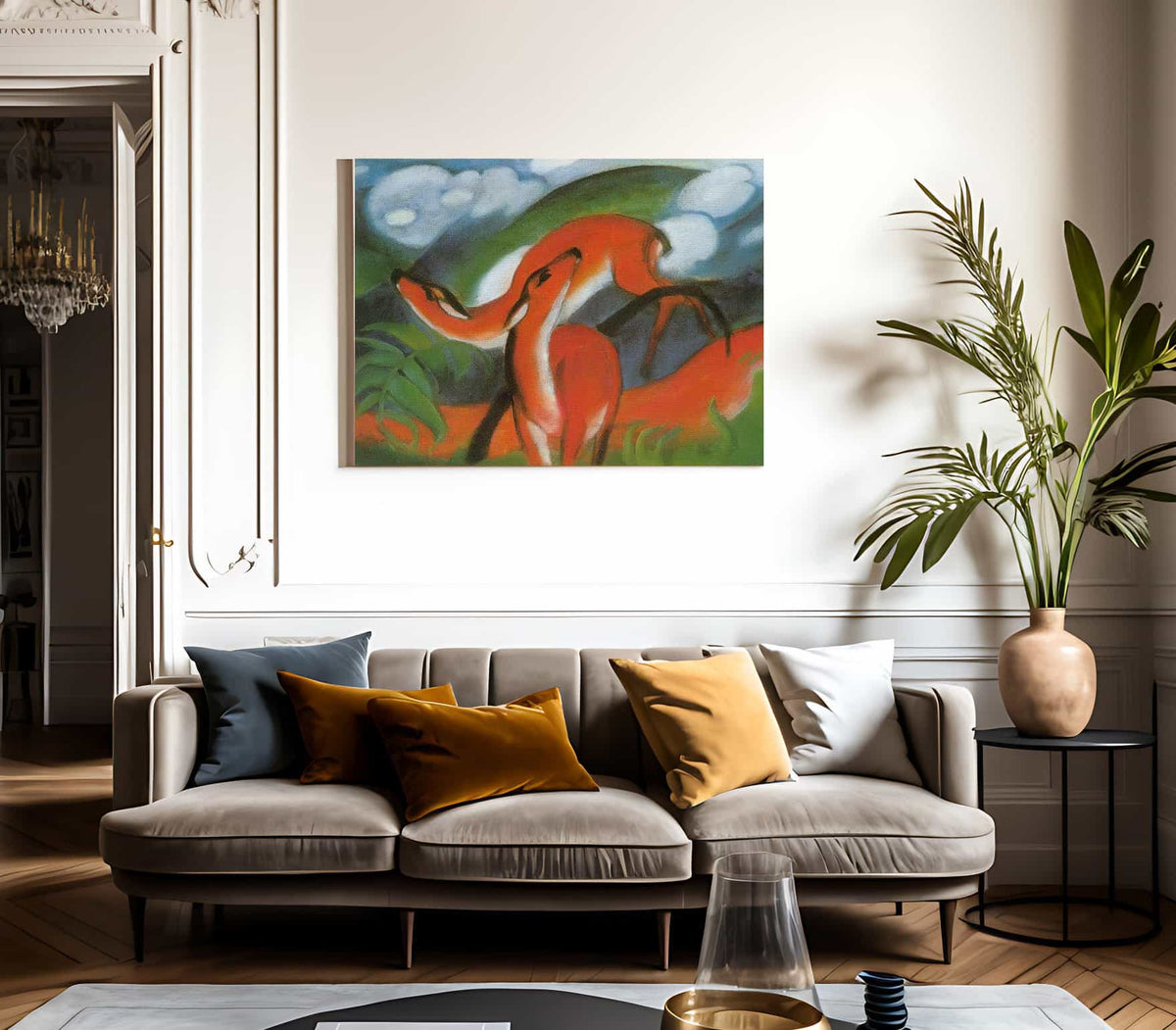 The Red Deer Ii By Franz Marc Fine Art Print