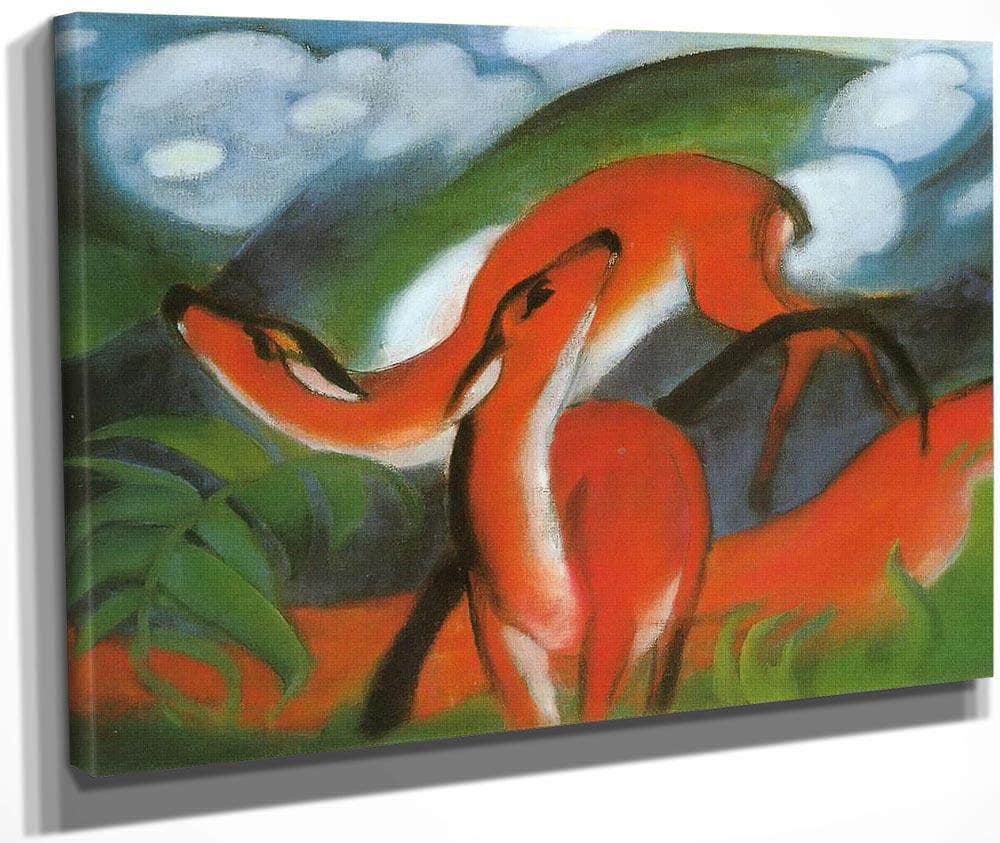 The Red Deer Ii By Franz Marc Fine Art Print