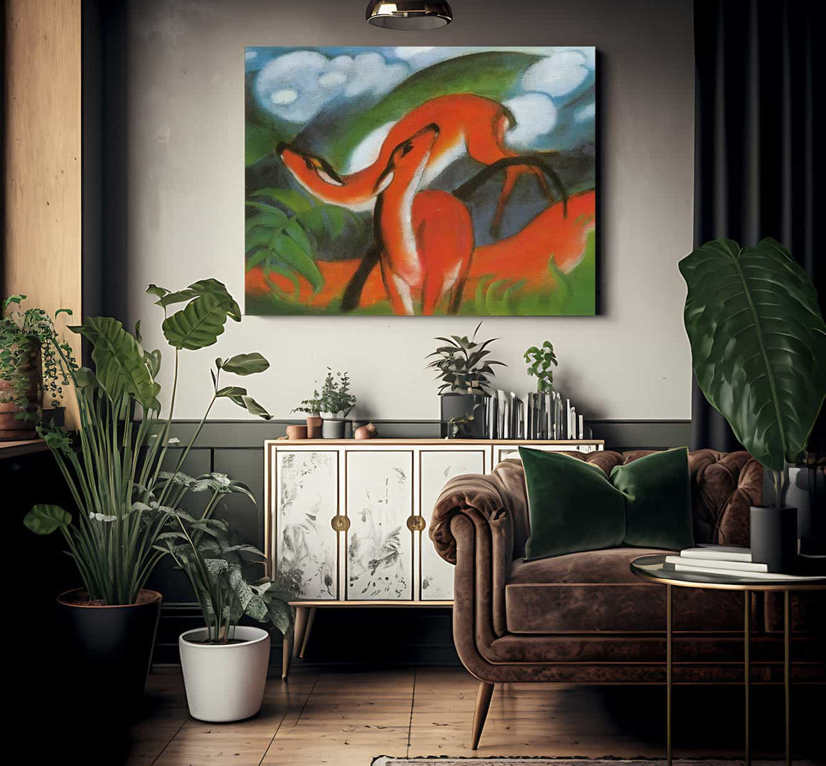 The Red Deer Ii By Franz Marc Fine Art Print