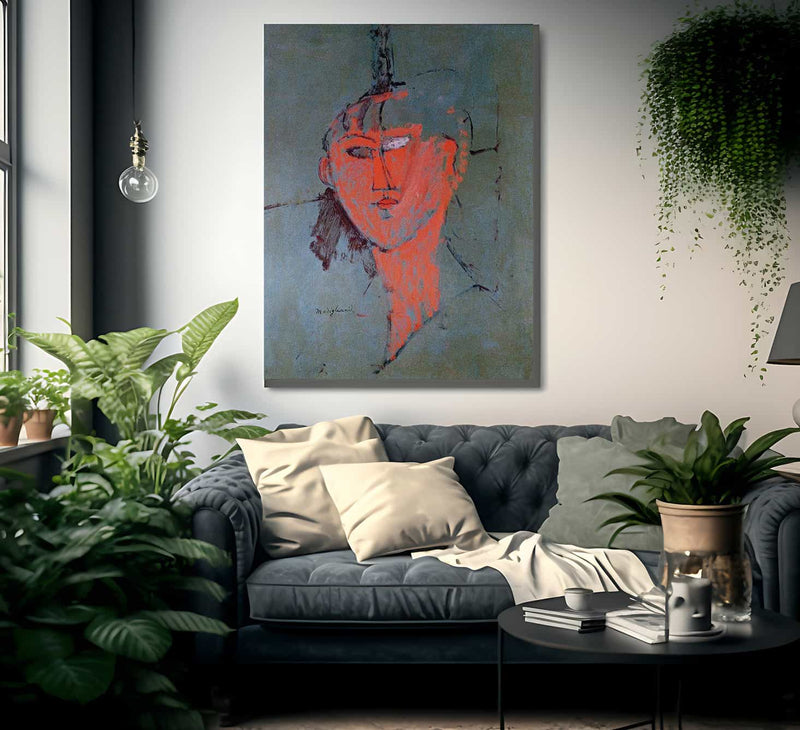 The Red Head By Amedeo Modigliani Fine Art Print