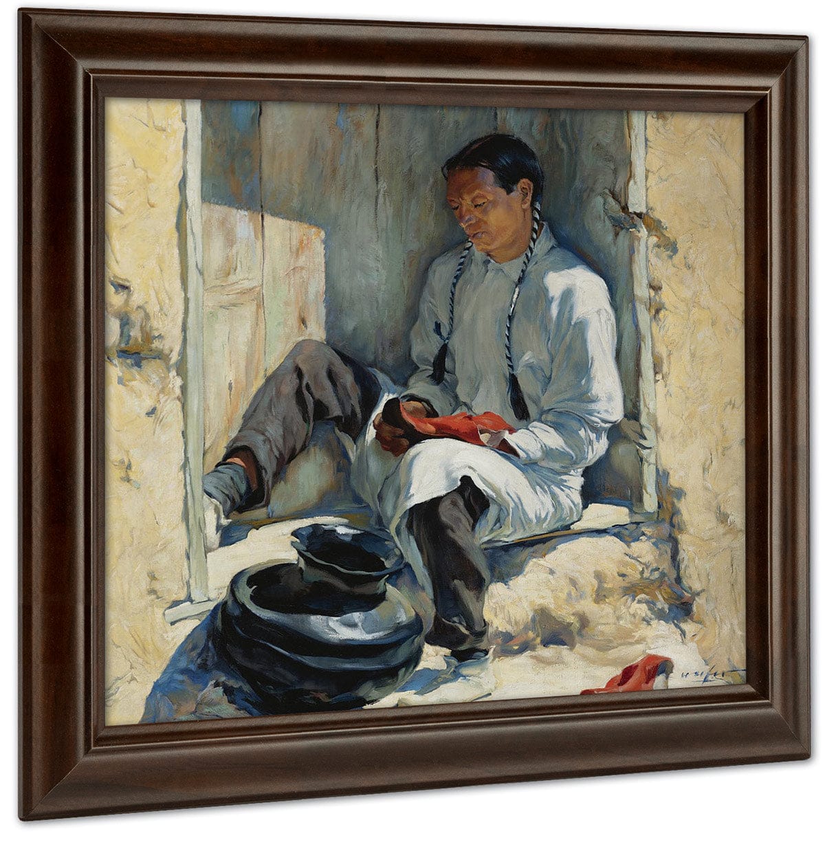 The Red Moccasins By Walter Ufer Fine Art Print