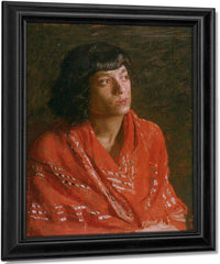 The Red Shawl By  Thomas Eakins Fine Art Print