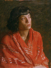 The Red Shawl By  Thomas Eakins Fine Art Print