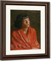 The Red Shawl By  Thomas Eakins Fine Art Print