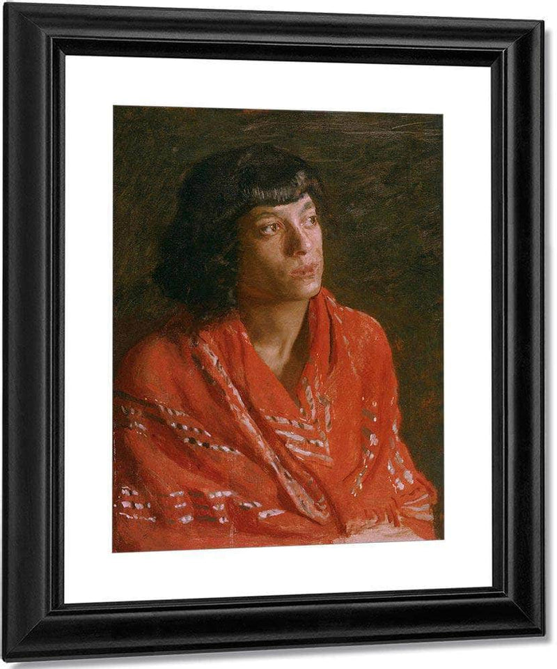 The Red Shawl By  Thomas Eakins Fine Art Print