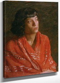 The Red Shawl By  Thomas Eakins Fine Art Print