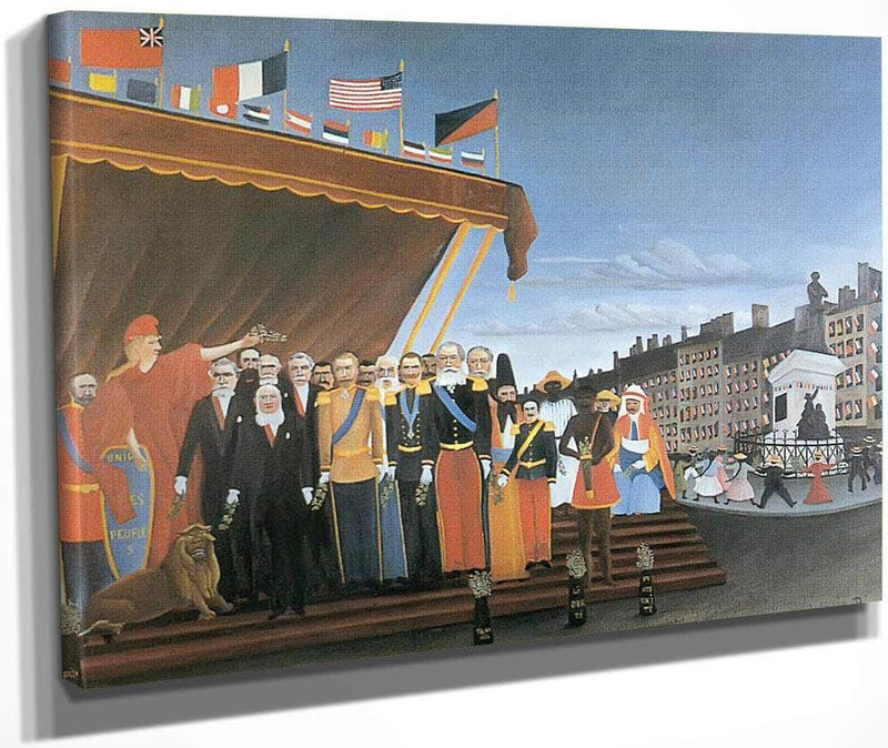 The Representatives Of Foreign Powers Coing To Salute The Republic A Token Of Peace  1907 By Henri Rousseau Fine Art Print