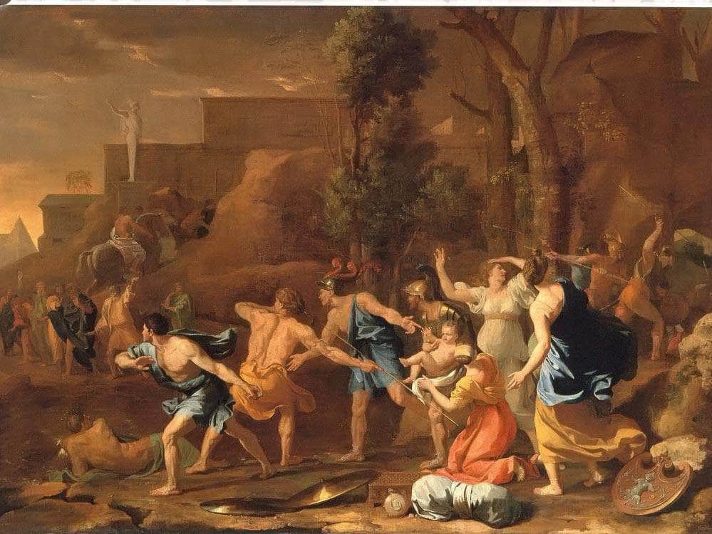 The Rescue Of Young Kind Pyrrhus By Nicholas Poussin Fine Art Print