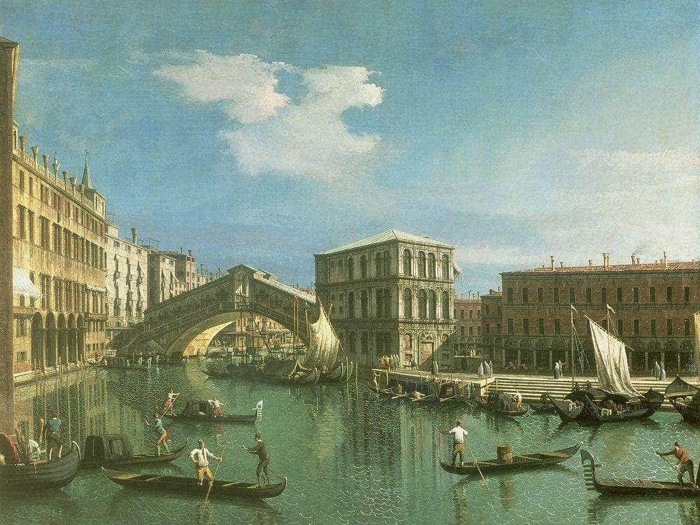 The Rialto Bridge Venice By Canaletto Fine Art Print