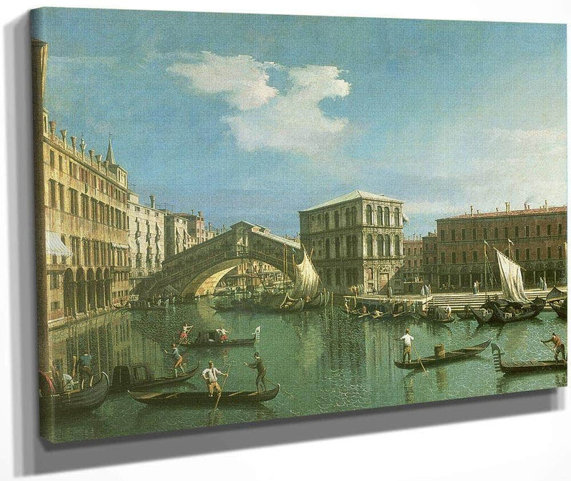 The Rialto Bridge Venice By Canaletto Fine Art Print