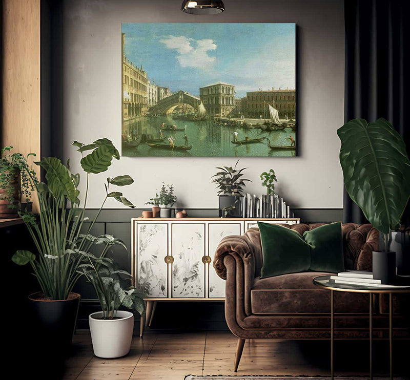 The Rialto Bridge Venice By Canaletto Fine Art Print