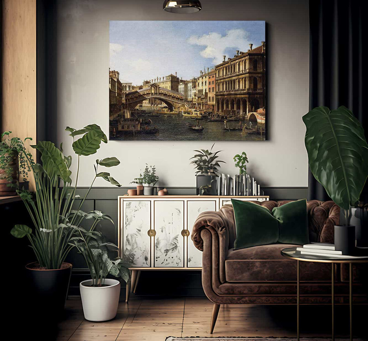 The Rialto Bridge Venice From The South With The Embarkation Of The Prince Of Saxony During His Visit In 1740 By Canaletto Fine Art Print