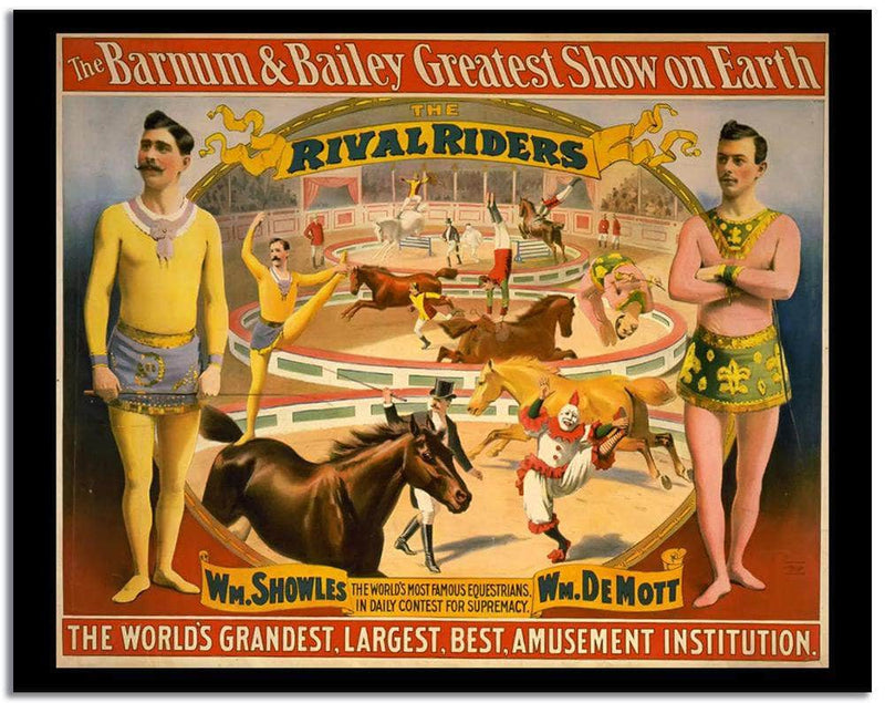 The Rival Riders  Vintage Circus Poster Fine Art Print