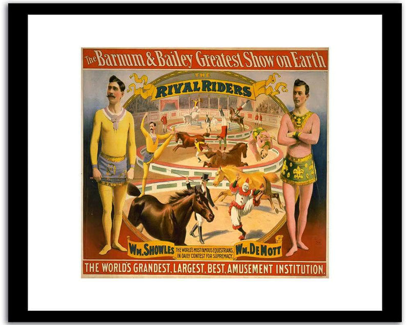 The Rival Riders  Vintage Circus Poster Fine Art Print