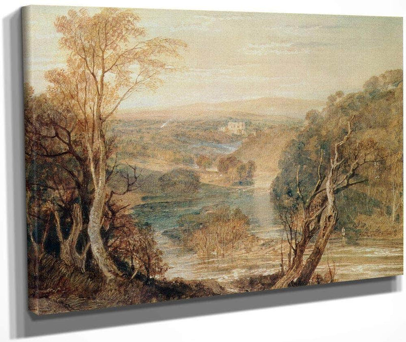 The River Wharfe With A Distant View Of Barden Tower By Joseph Mallord William Turner Fine Art Print