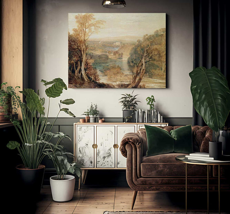 The River Wharfe With A Distant View Of Barden Tower By Joseph Mallord William Turner Fine Art Print