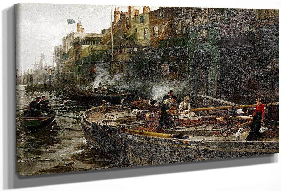 The Riverside, Limehouse By William Henry Walker Fine Art Print