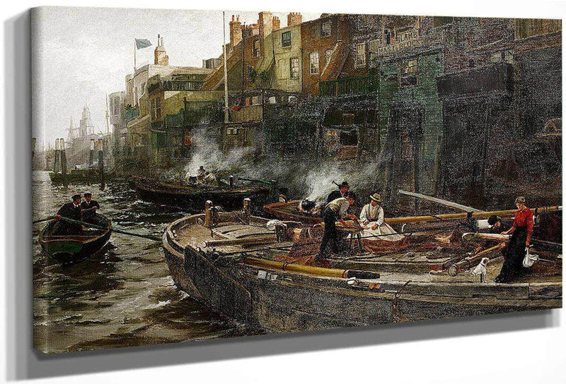 The Riverside, Limehouse By William Henry Walker Fine Art Print