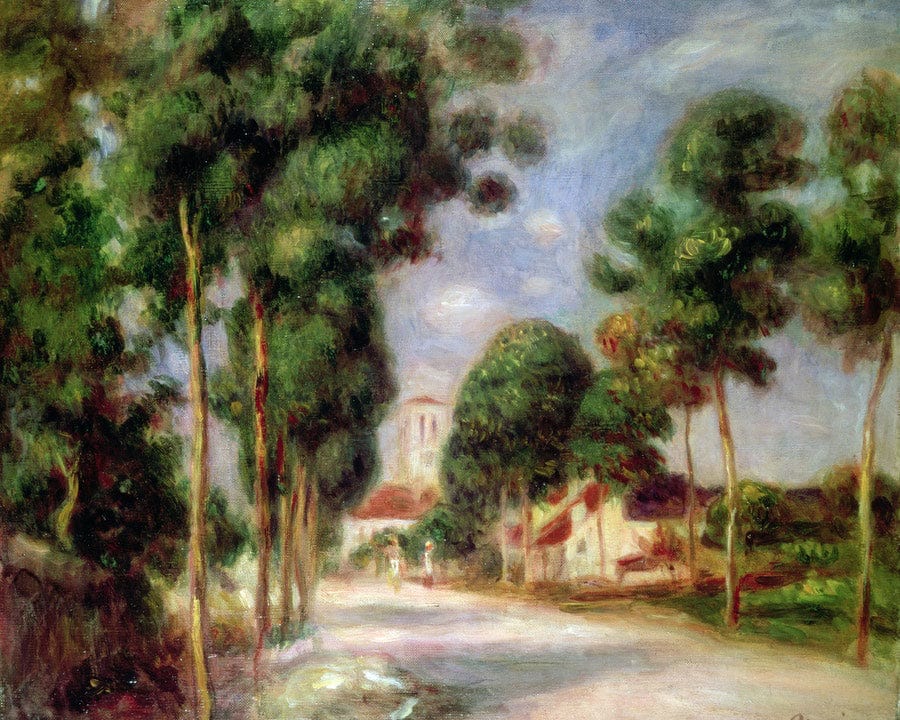 The Road To Essoyes By Pierre Auguste Renoir Fine Art Print