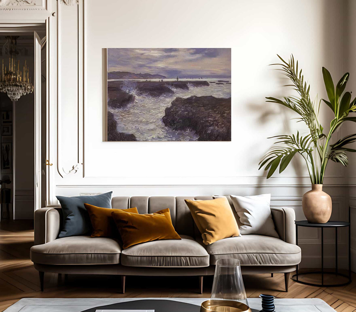 The Rocks Near Pourville At Ebb Tide By Claude Monet Fine Art Print