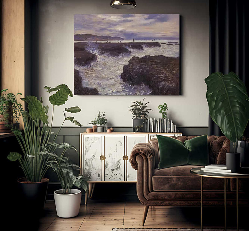 The Rocks Near Pourville At Ebb Tide By Claude Monet Fine Art Print