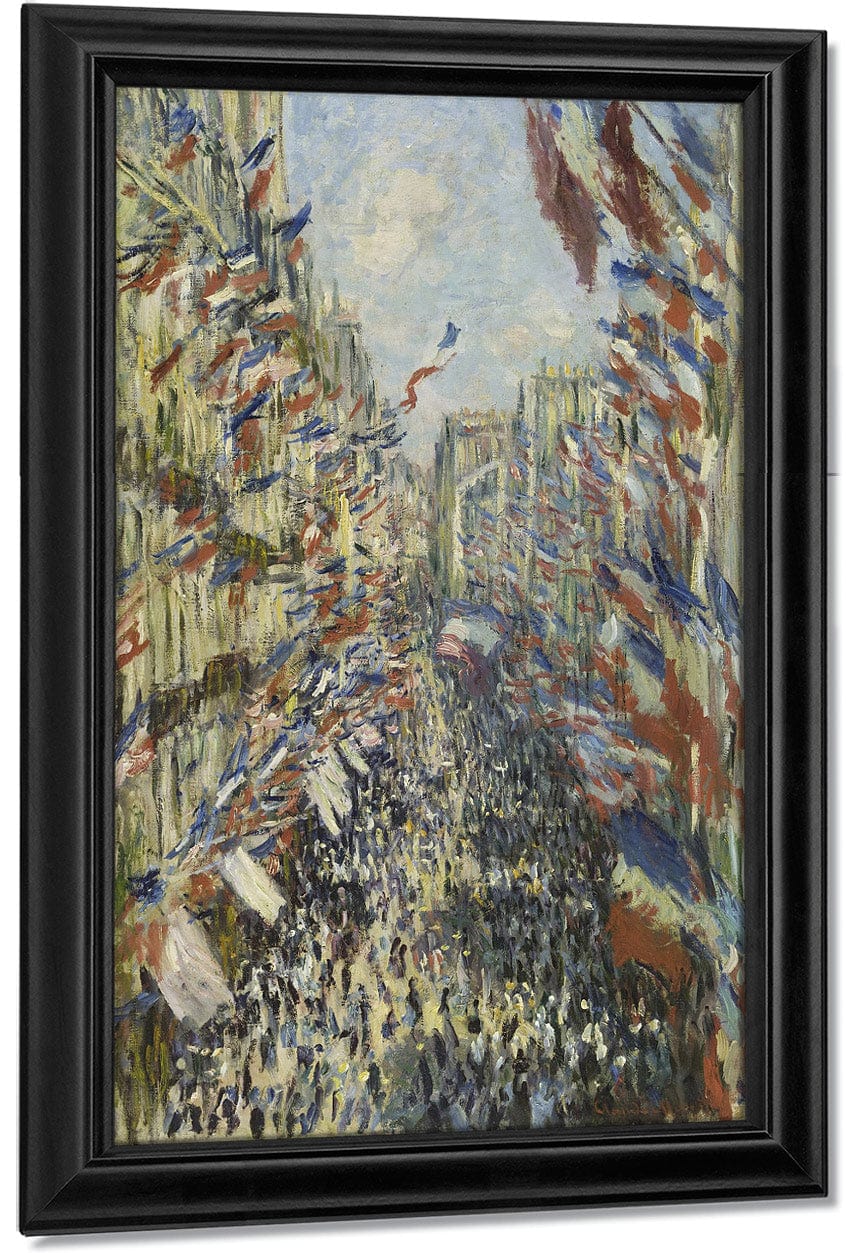 The Rue Montorgueil In Paris. Celebration Of June 30, 1878 By Claude Monet Fine Art Print