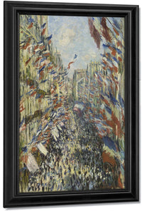 The Rue Montorgueil In Paris. Celebration Of June 30, 1878 By Claude Monet Fine Art Print
