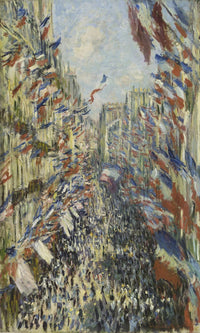 The Rue Montorgueil In Paris. Celebration Of June 30, 1878 By Claude Monet Fine Art Print