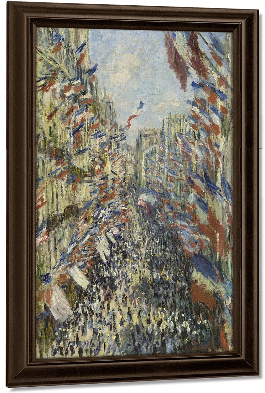 The Rue Montorgueil In Paris. Celebration Of June 30, 1878 By Claude Monet Fine Art Print