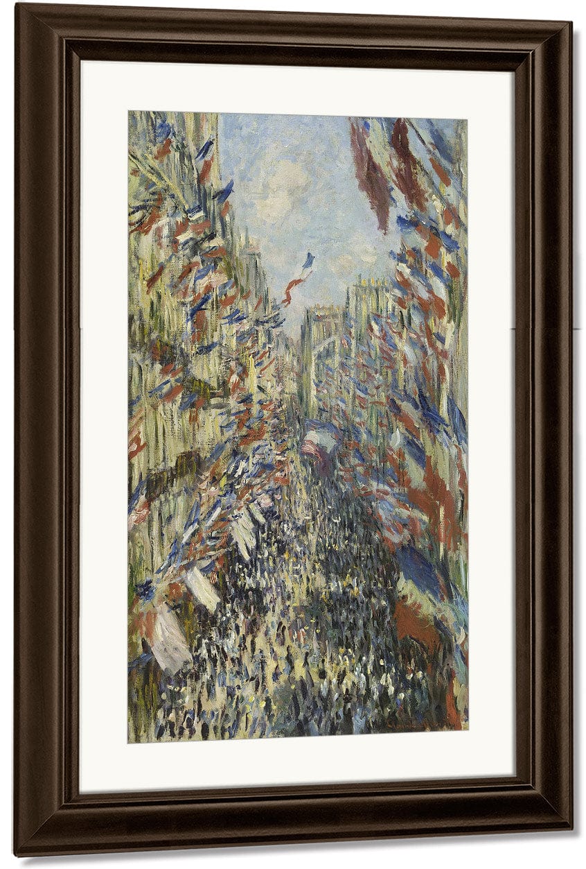 The Rue Montorgueil In Paris. Celebration Of June 30, 1878 By Claude Monet Fine Art Print