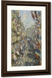 The Rue Montorgueil In Paris. Celebration Of June 30, 1878 By Claude Monet Fine Art Print