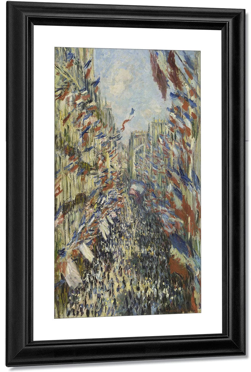 The Rue Montorgueil In Paris. Celebration Of June 30, 1878 By Claude Monet Fine Art Print